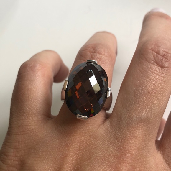 Amber Silver Ring - Picture 4 of 5